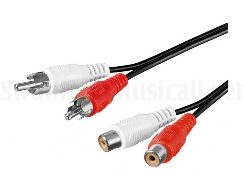 Adattatore Audio Stereo Maschio Femmina Cavo Prolunga Audio RCA Stereo 2 Maschio A 2 Femmina - 6, 12 O 25 Piedi, Schermato, Colorato Cavo Audio Maschio Femmina RCA - Foto 12