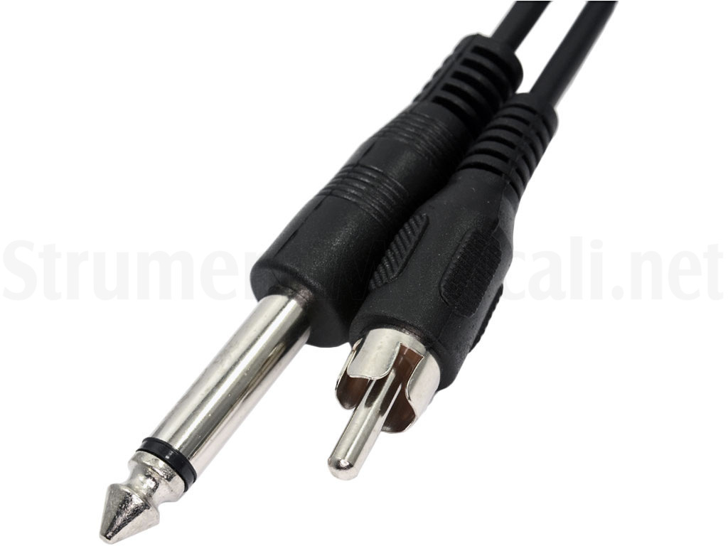System-S Cavo Audio Stereo AUX 6,35 Mm Maschio-Maschio 150 Cm - Connettore Dritto E Angolato Per Strumenti Musicali, Mixer E Microfoni - Nero