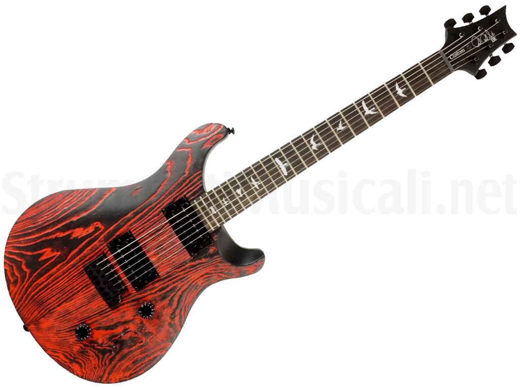 PRS SE Custom 22 Sand Blasted Swamp Ash Fire Red Limited