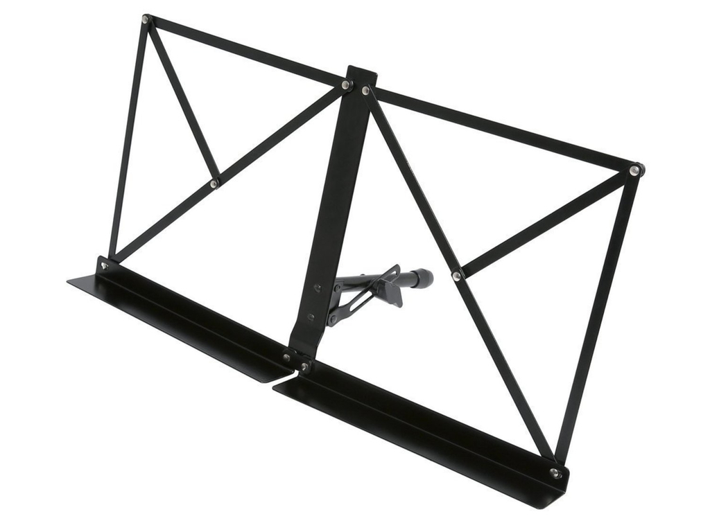 GEWA Leggio Nero - Regolabile In Altezza (63-125cm), Pieghevole, Peso 1.4kg - Per Musica E Lettura