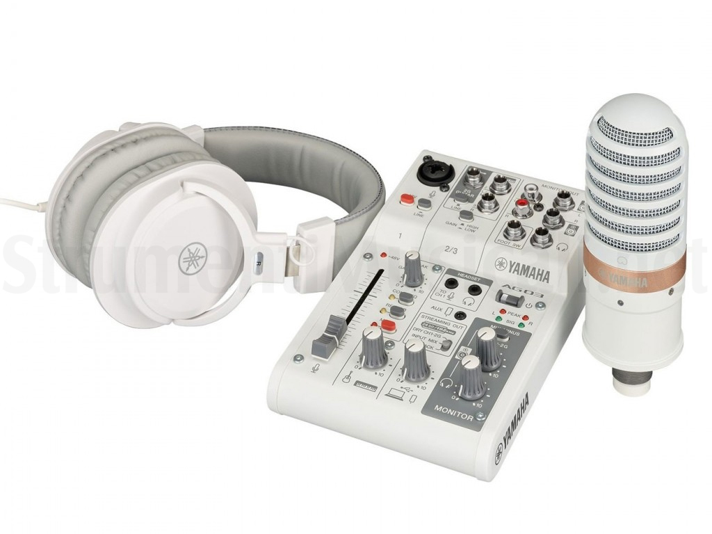 YAMAHA AG03 MKII LSPK Live Streaming Pack White