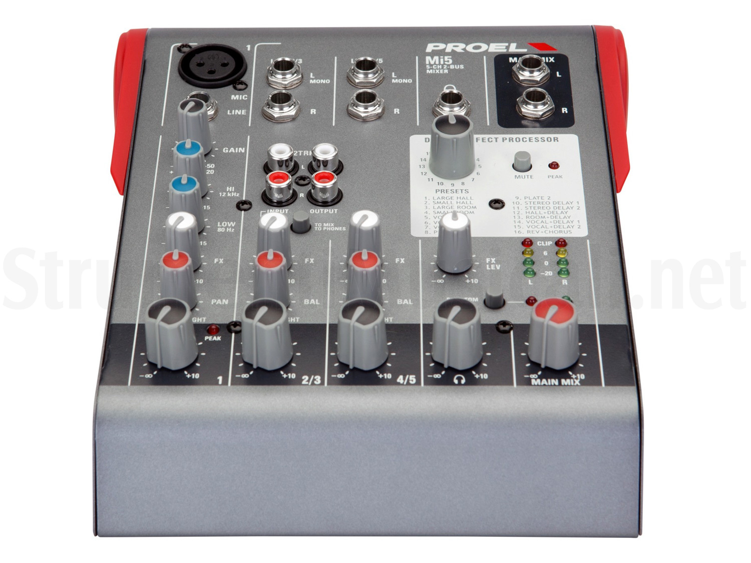 Proel Mi5 Mixer audio professionale compatto 5 canali con DSP Effetti 