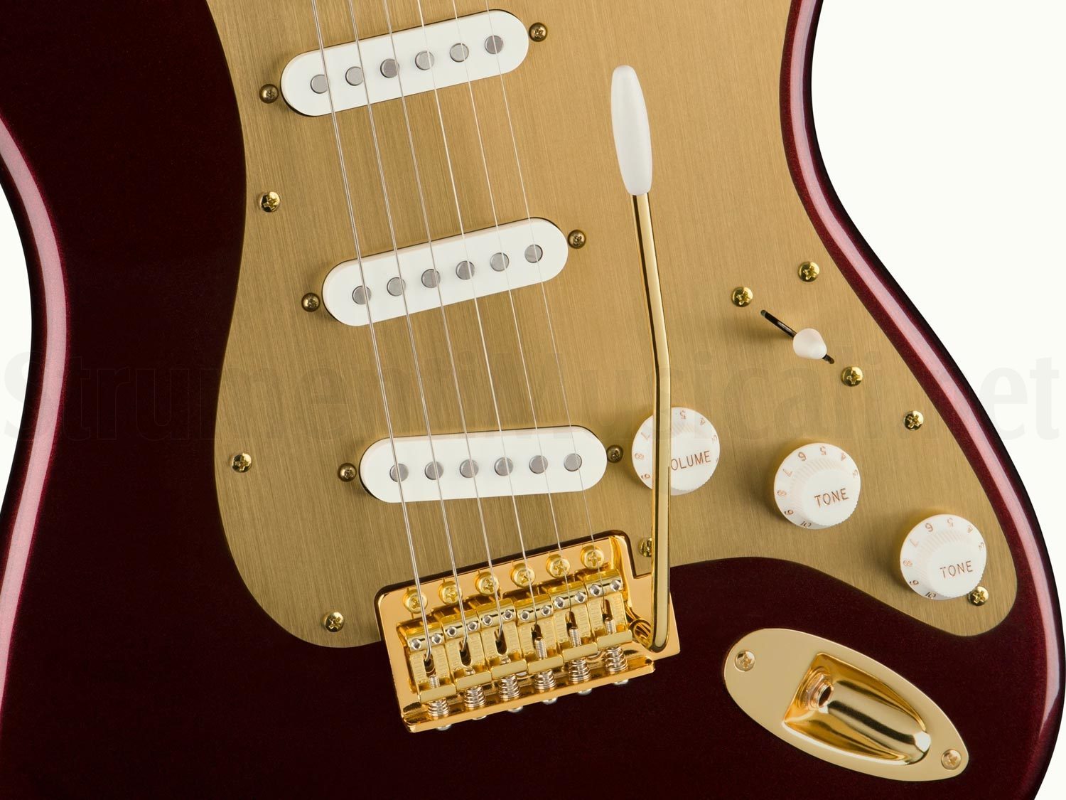 FENDER Squier 40th Stratocaster LRL Gold Edition Ruby Red Metallic