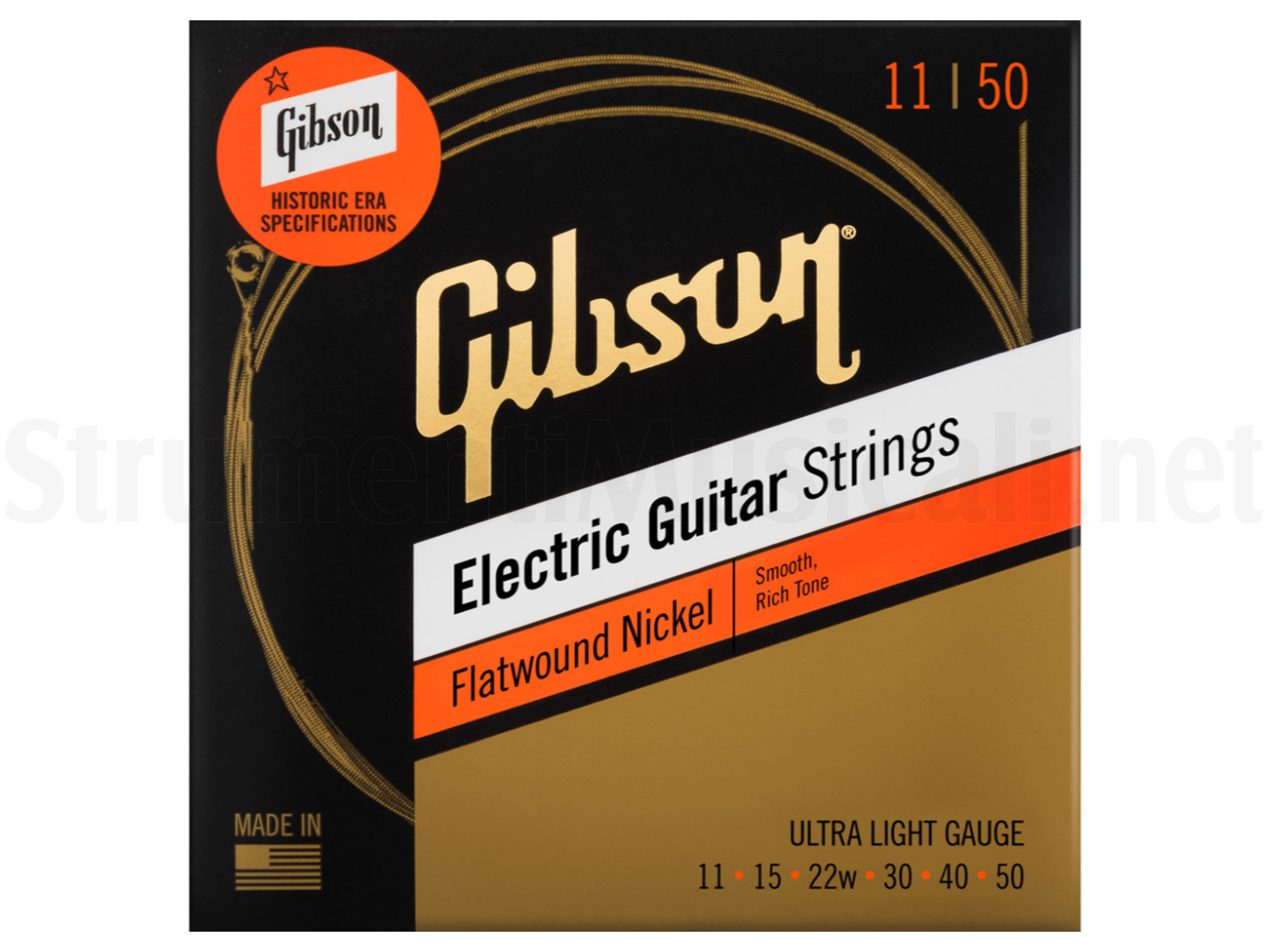 GIBSON Flatwound Electric Guitar Strings UltraLight Strumenti Musicali