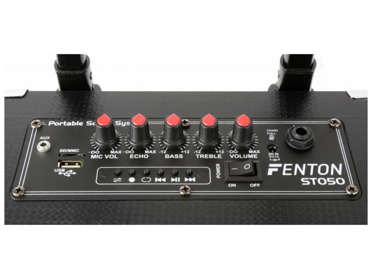 Kit Sistema Audio Fenton AV380BT – 2 Microfoni E 2 Casse, Telecomando Incluso, Nero
