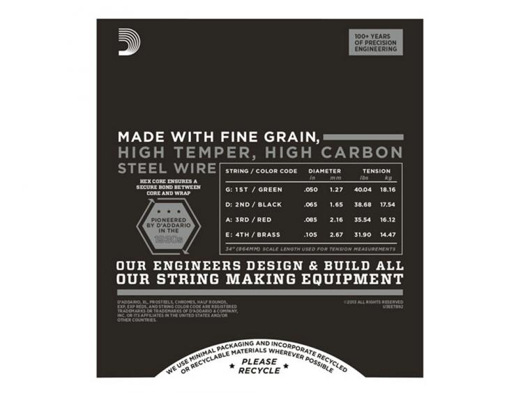 D'addario And Co ETB92 Nylon Tapewound Long Scale Medium 50-105 - Cordes guitares basses 4
