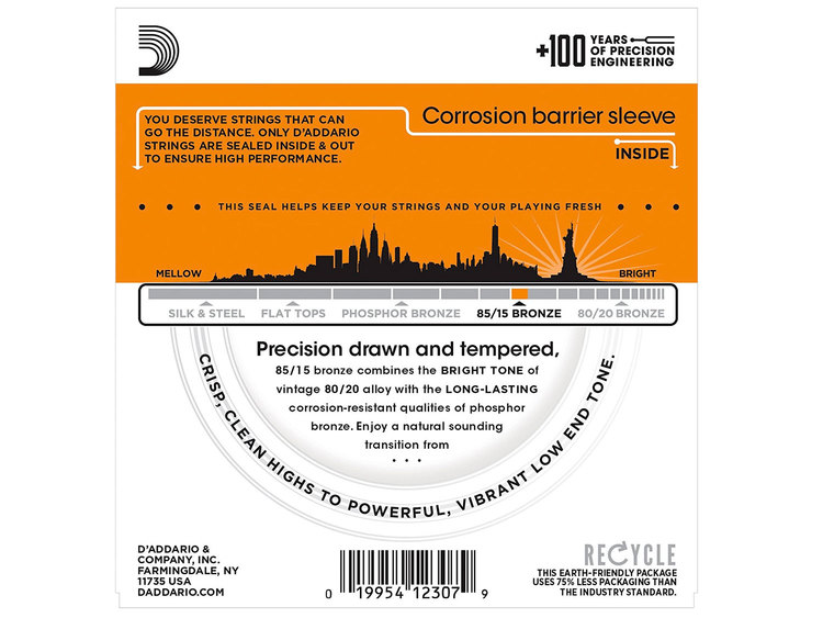 D'Addario Set Corde Chitarra Acustica | EZ900 Great American, Bronzo, 10-50 (Confezione da 3