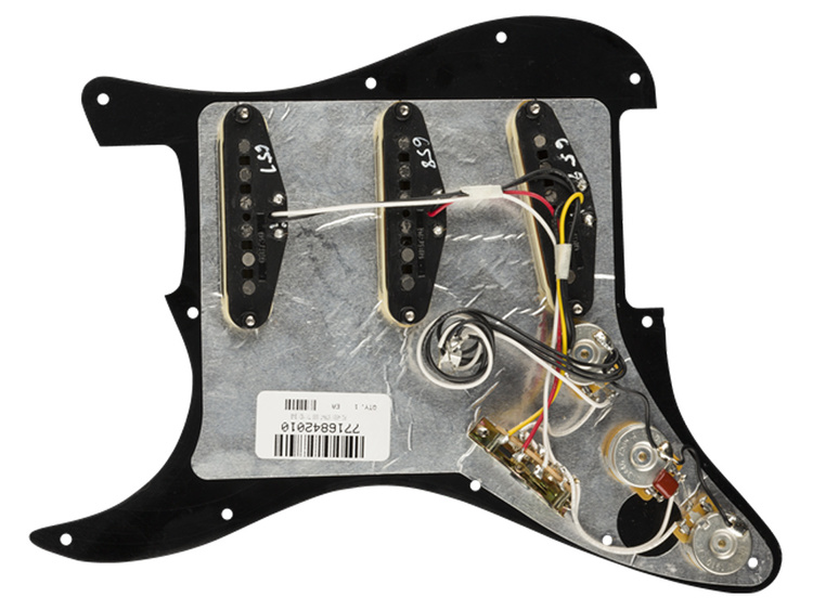 Battipenna Fender Stratocaster Pre-Cablato Tex-Mex | S/S/S Nero | Pickup Alnico 5 - Foto 12