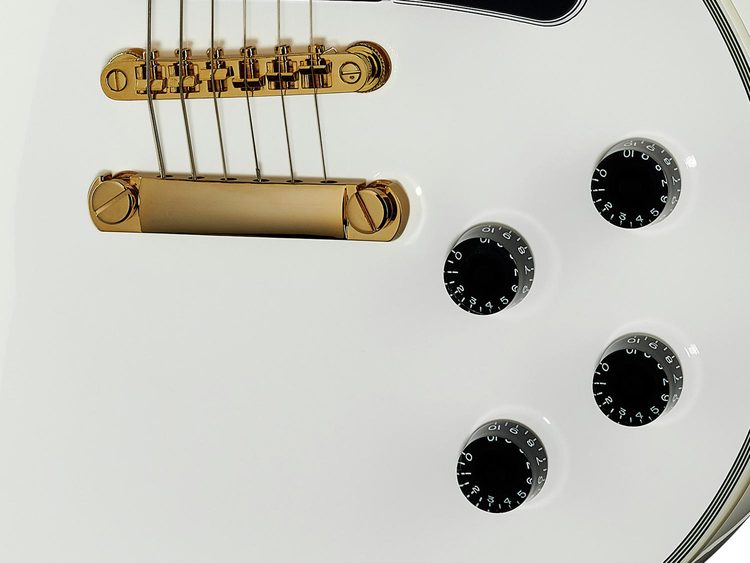 Pickguard Bianco 3 Strati Per Chitarra Epiphone Dot Con Logo E - Aftermarket
