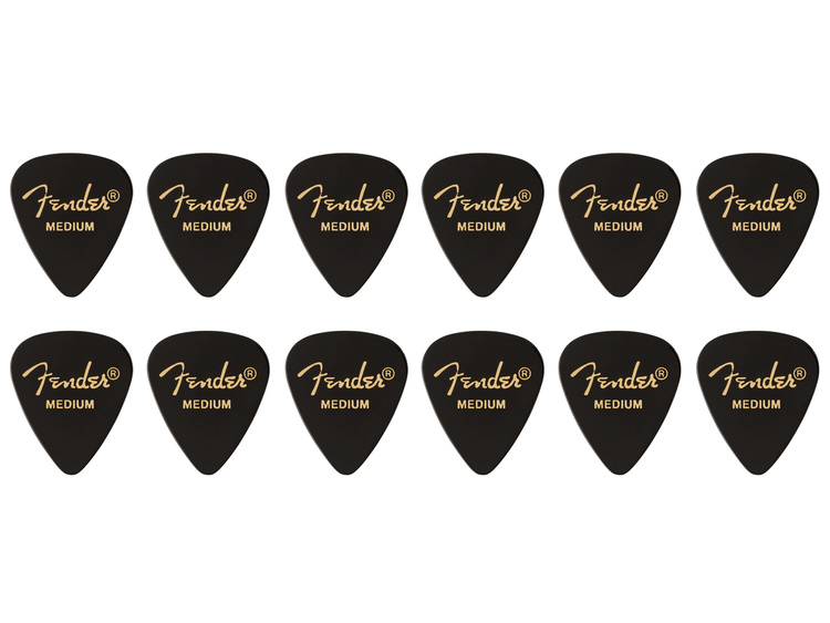 FENDER 351 Shape Premium Picks Medium Black (12 Count) Strumenti  Musicali