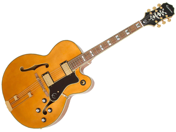 ギター Epiphone Broadway Vintage Natural Epiphone Broadway Hollowbody Electric Guitar - Vintage