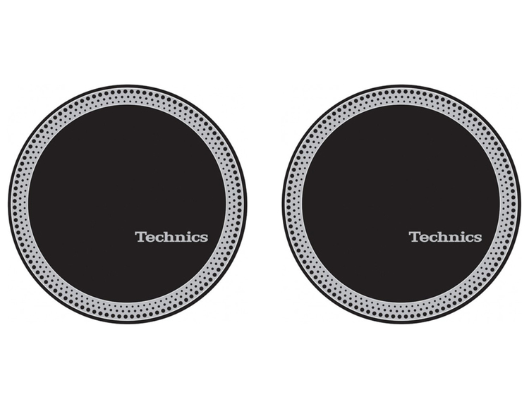 TECHNICS SLIPMATS TAPPETINI PER GIRADISCHI NERO SILVER COPPIA