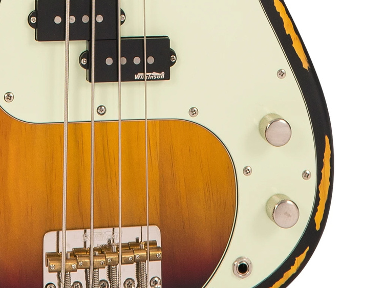 VINTAGE V4 Icon Bass Distressed Sunset Sunburst | Strumenti