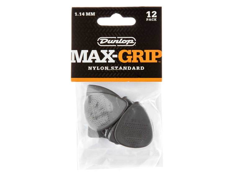JIM DUNLOP Max-Grip Plektren – 24 Stück, 1,0 Mm, Nylon, Grau – Rutschfeste Gitarrenplektren Für Besseren Halt
