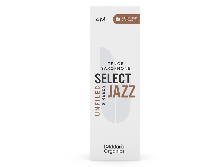 D'Addario Organic Select Jazz Onfiled Tenor Bladeren Saxofoon – Saxbladeren – Het eerste en enige biologische riet – 3 medium, 5 verpakkingen