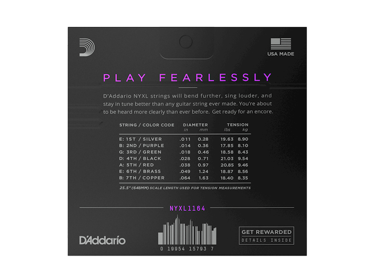 D'Addario NYXL1150BT - Corde per elettrica 11-50 Nickel round wound