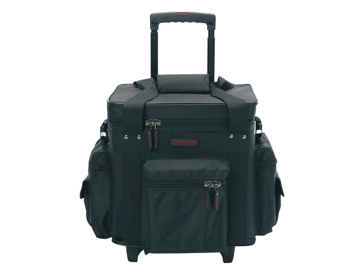 Borsa Per Vinili MAGMA LP-Bag 40 II – Capienza 40 Dischi, Imbracatura Per Trolley, Colore Nero/rosso