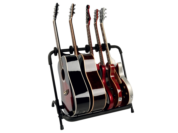 Quick Lok GS350BB Universal Guitar Stand | Holds Up To 6 Electric Or 4 Acoustic Guitars, Adjustable & Foldable