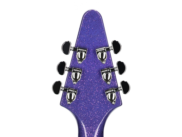 Chitarra Elettrica Double Flying V MYY &ndash; Viola Rosa, Tremolo, Bloccaggio, Manico Acero