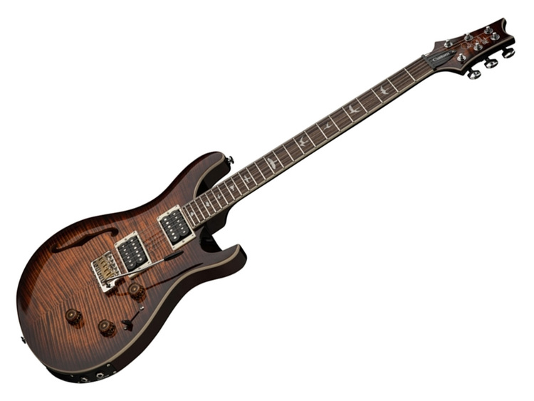 PRS SE Custom 24 Semi-Hollow Piezo Orange Tiger Smokeburst 2025