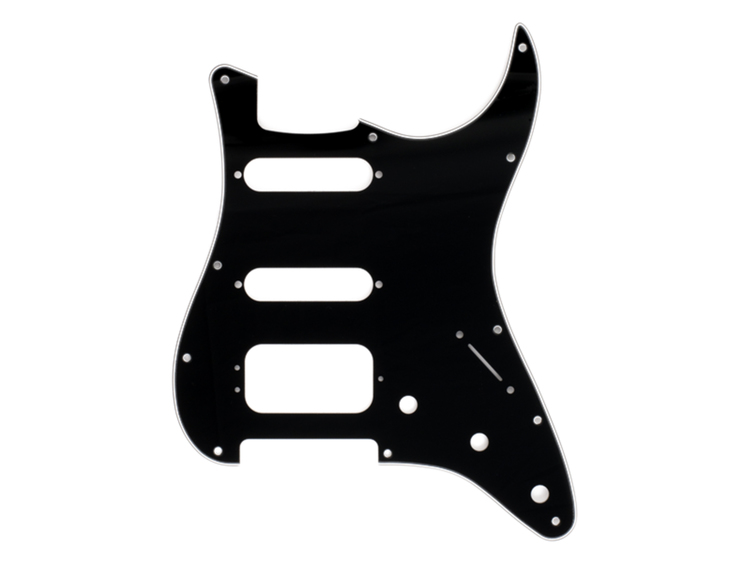 Battipenna Per Chitarra Elettrica Fender Stratocaster 11 Viti HSS, 3 Strati Nero, PVC